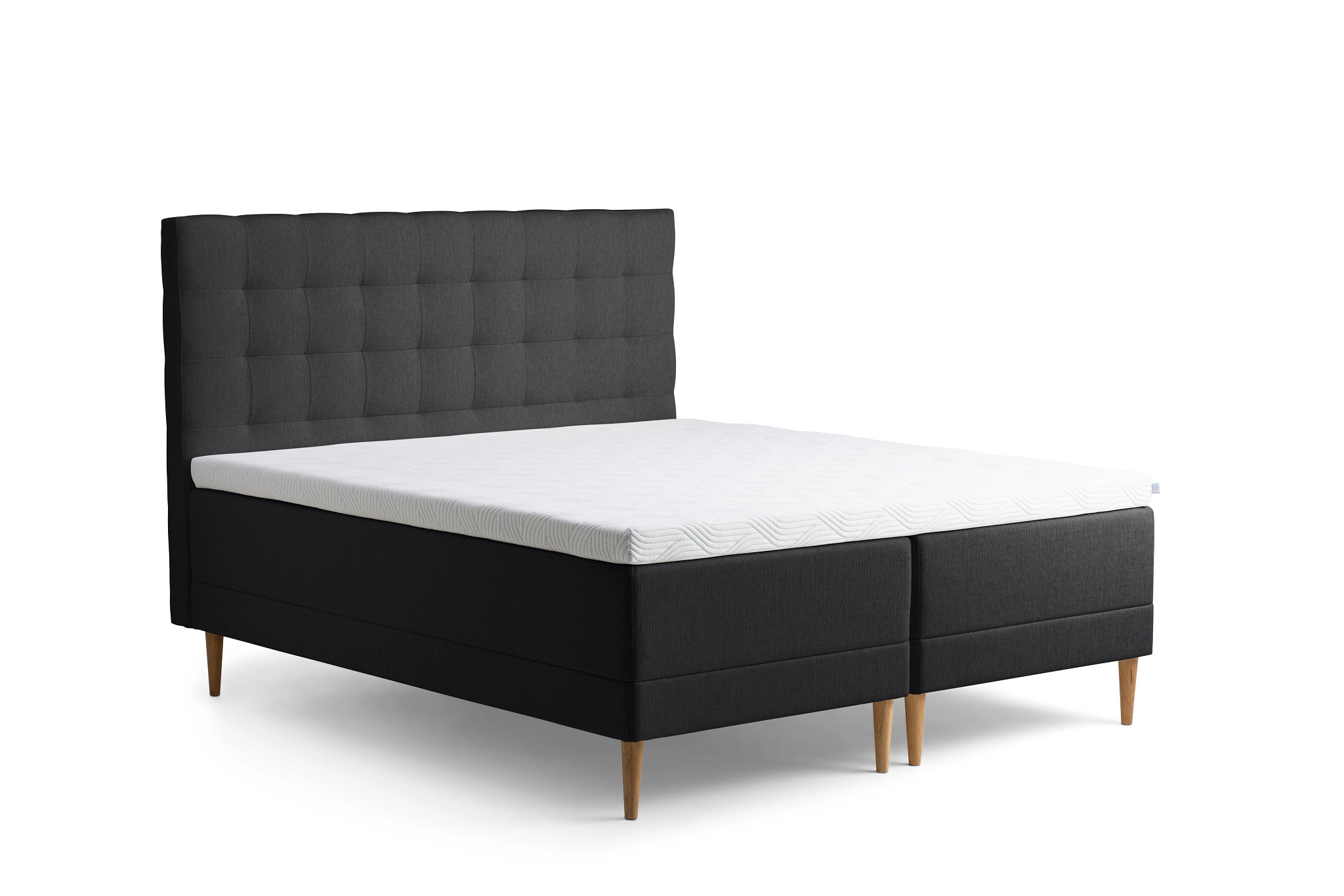 Tempur - Promise Ramsäng Dark Grey 180x200 ProLuxe SmartCool 10cm Medium Metallben Krom 19cm från Sleepo